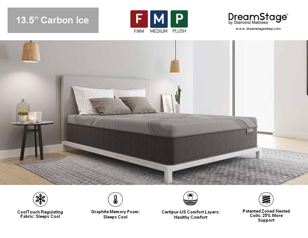 Carbon Ice - 13.5" Cool Hybrid Mattress